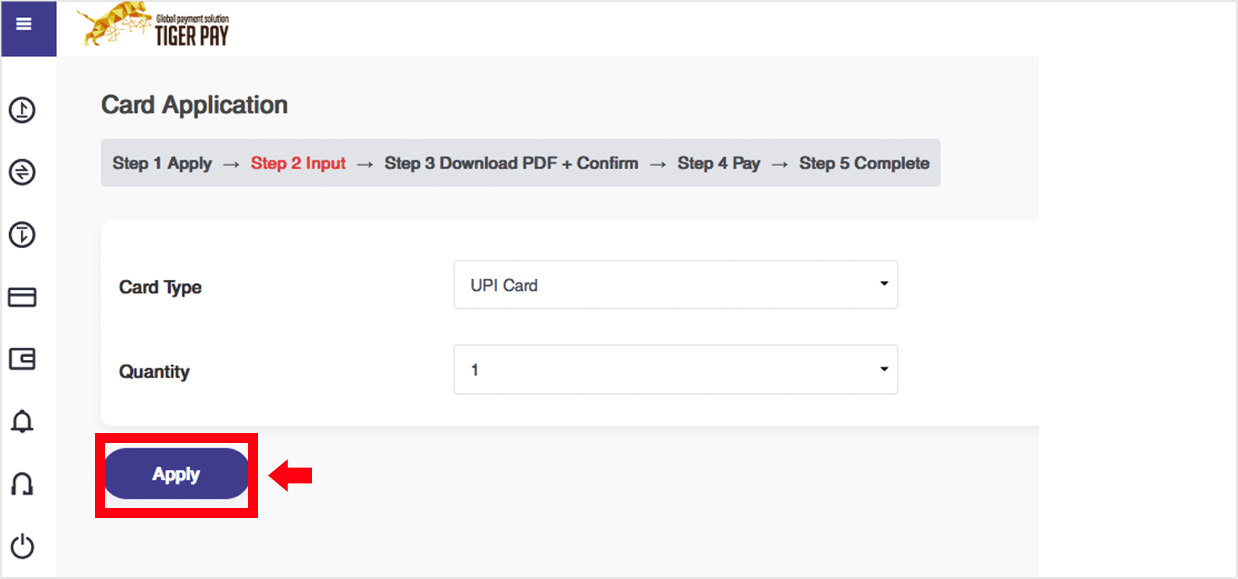 Card Registration – TIGER PAY